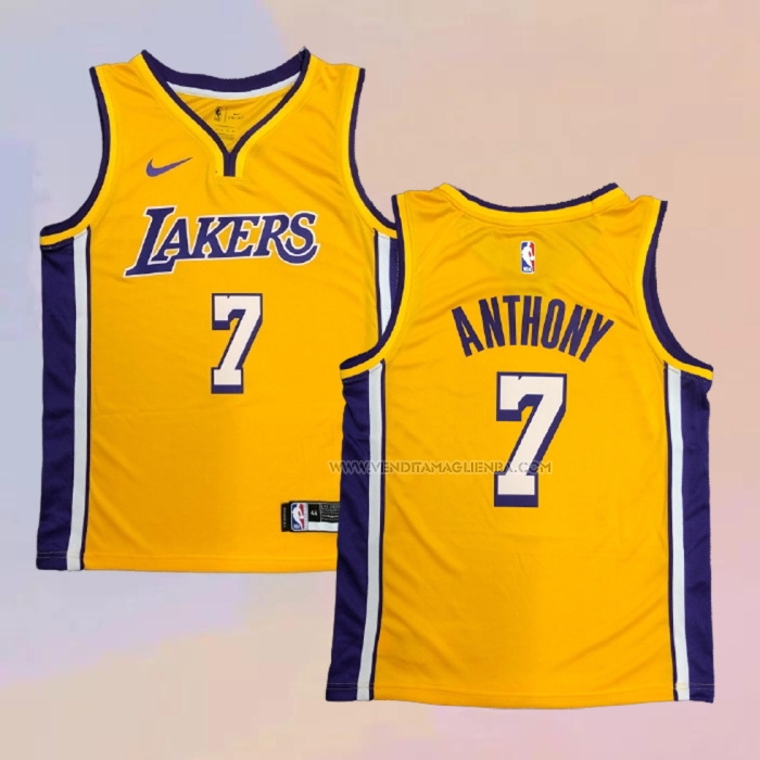 Maglia Los Angeles Lakers Carmelo Anthony NO 7 Icon Giallo